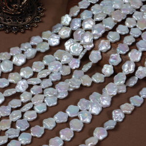 11-12mm Iridescent Flower Baroque Freshwater Pearls
