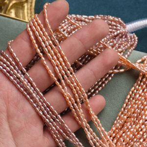 2mm High Luster Colorful Rice Freshwater Pearls