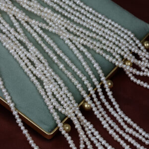 Perlas de agua dulce irregulares brillantes de 3-3,5 mm con perforación lateral para manualidades