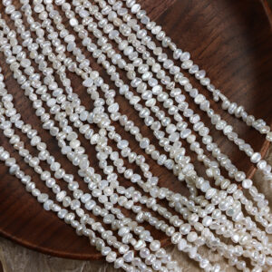 3-3.5mm Irregular Mini Flat Back Baroque Freshwater Pearls