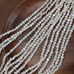 3-4mm Irregular Baroque Flat Back Freshwater Pearls