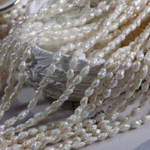 3.5mm Natural Baroque Wrinkled Freshwater Pearls