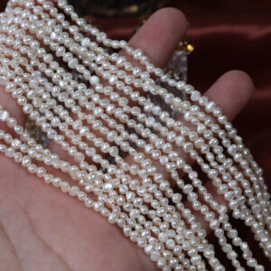 Perlas de agua dulce barrocas irregulares con parte posterior plana de 3 mm