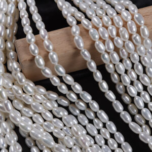 4.5mm Long Rice Natural Freshwater Real Pearls