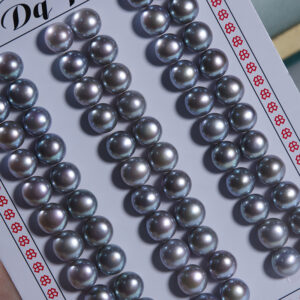 Perlas de agua dulce semiperforadas de 8-8,5 mm con botón gris 4A