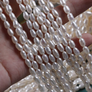 4mm High Luster Long Natural Freshwater Pearls