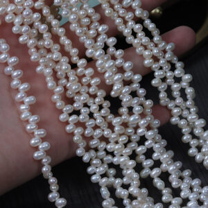 4mm Irregular Threaded Natural Freshwater Pearls