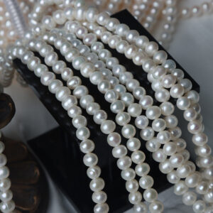 Perlas de agua dulce Keshi de patata roscadas de alto brillo de 5 mm