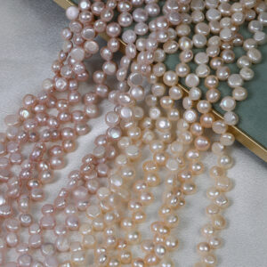 Perles d'eau douce baroques multicolores à dos plat de 6 à 7 mm