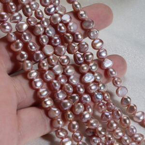 6-7mm Purple Baroque Flat Back Freshwater Pearls