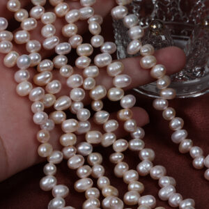 6 mm Champagnerfarbene natürliche Süßwasserperlen