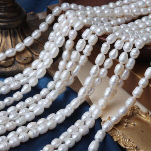 6mm Threaded Natural Freshwater Pearls