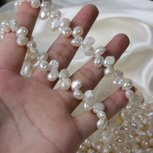7-8mm Irregular Flat Back Freshwater Pearls Strand
