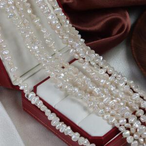 7-8mm Side-Drilled Baroque Reborn Keshi Pearls