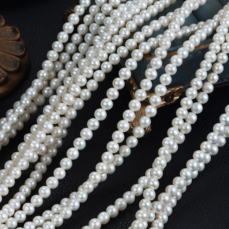 Perles d'eau douce naturelles en vrac, sans noyau, de 7 mm, presque rondes, disponibles à la vente