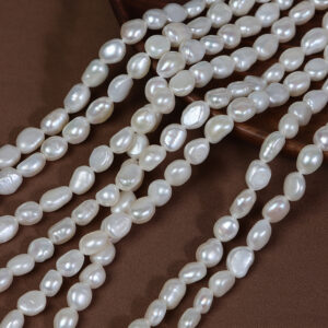 7mm Straight-Drilled Flat Back Baroque Freshwater Pearls