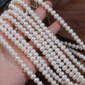8-9mm Flat Button Freshwater Pearl for DIY Jewelry