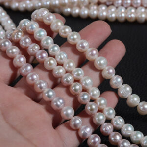 Hilo de perlas de agua dulce de patata de alto brillo de 8-9 mm