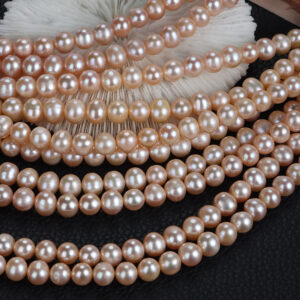 8mm Pink Oval Freshwater Pearls for DIY Jewelry