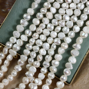 9-10mm Wrinkled Baroque Flat Back Freshwater Pearls