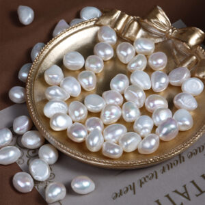 9*11mm Half-Drilled Flat Back Baroque Freshwater Pearls