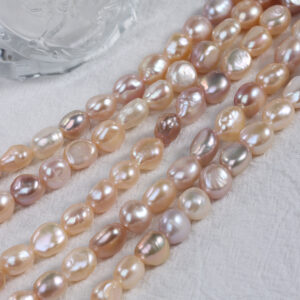 Perles d'eau douce baroques à dos plat de 9 mm, couleur bonbon