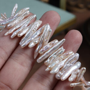 Center-Drilled Baroque Stick Freshwater Pearls