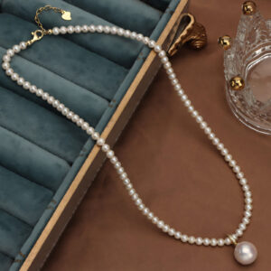 Gold-Plated S925 Silver Floating Freshwater Pearl Necklace
