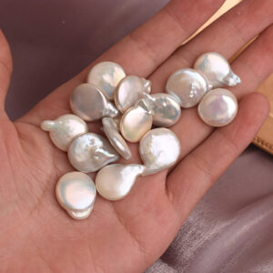 High-Luster Baroque Button Freshwater Pearls with Tail