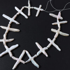 20 mm hochglänzende Barock-Kreuz-Süßwasserperlen