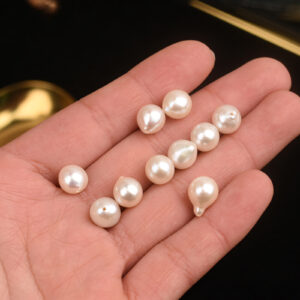 Perlas de agua dulce barrocas semiperforadas en forma de lágrima