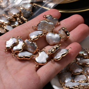 15 mm weißer Schmetterlingsperlen-Doppelbügelverbinder