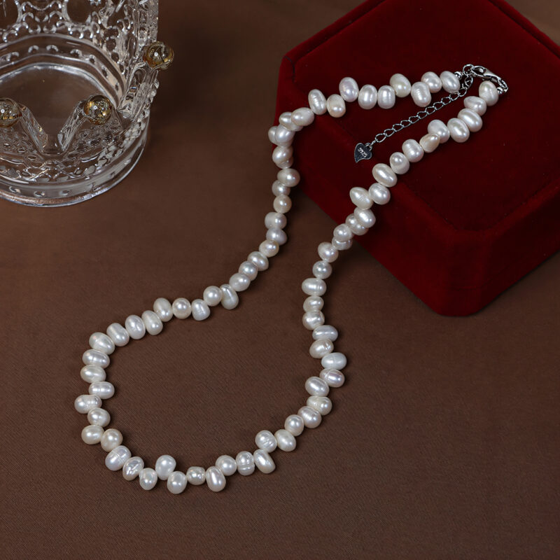 6mm Oval Cultured Pearl Necklace and Bracelet Set