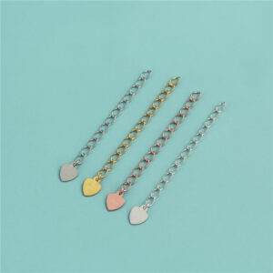 S925 Silver Love Electroplated Thick Extension Chain