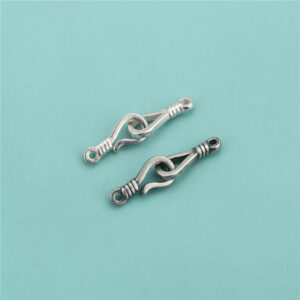 S925 Silver Question Mark Double Ring Bracelet Clasp