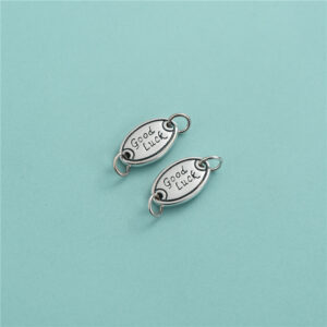 Doppelring-Anhänger "Viel Glück" aus 925er Sterlingsilber