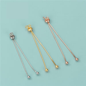 Cadena de extensión ajustable de plata esterlina S925