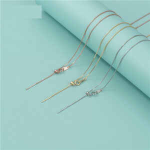 Verstellbare Silikon-Boxkette aus 925er Sterlingsilber