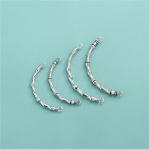 Armbandanhänger aus Bambusröhrchen, gefertigt aus 925er Sterlingsilber