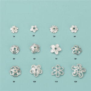 S925 Sterling Silver Beaded Bracelet Bead Caps