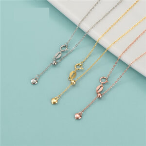 Lariat-Kette aus 925er Sterlingsilber mit Perlen in Herzform