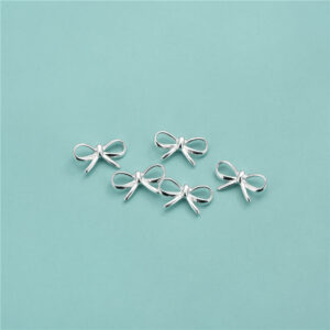 S925 Sterling Silver Bowknot Button Beads