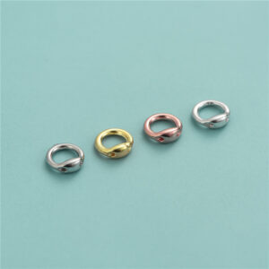 Fermoir pour bracelet à anneau fermé en argent sterling S925 plaqué or