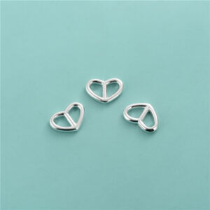S925 Sterling Silver Heart Connector Charm