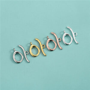 Fermoir ovale irrégulier en argent sterling S925