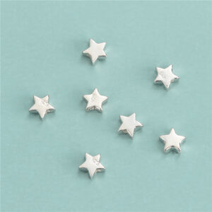 Perles d'espacement mini-étoiles en argent sterling S925