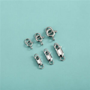 S925 Sterling Silver Plated Square Spring Clasp