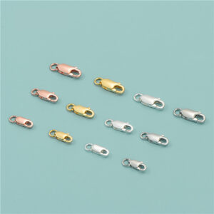 S925 Sterling Silver Rectangular Spring Clasp