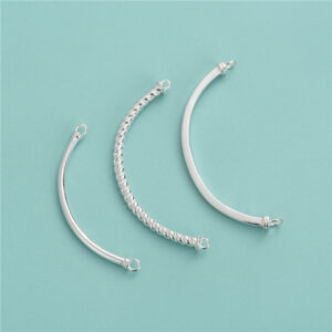 S925 Silver Round and Square Twisted Tube Charm