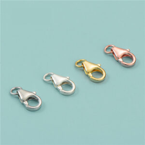 Fermoir mousqueton à ressort en argent sterling S925